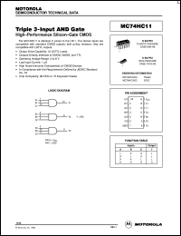 MC74HC11D datasheet: Triple 3-input AND gate MC74HC11D