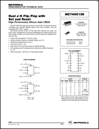 MC74HC109N datasheet: Dual J-K flip-flop with set and reset MC74HC109N