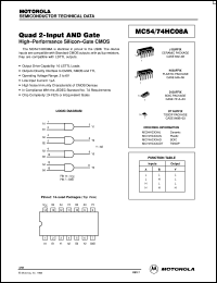 MC54HC08AJ datasheet: Quad 2-input AND gate MC54HC08AJ