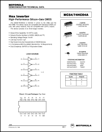 MC74HC04AD datasheet: Hex inverter MC74HC04AD