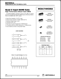MC74HC00AN datasheet: Quad 2-input nand gate MC74HC00AN
