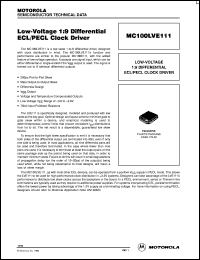 MC100LVE111 datasheet: Low-voltage 1:9 differential ECL/PECL clock driver MC100LVE111