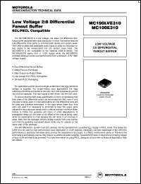 MC100LVE310 datasheet: Low-voltage 2:8 differential fanout buffer ECL/PECL compatible MC100LVE310