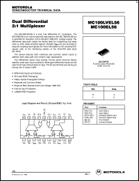 MC100LVEL56 datasheet: Dual differential 2:1 multiplexer MC100LVEL56