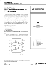 MC100LVELT23 datasheet: Dual differential LVPECL TTL translator MC100LVELT23