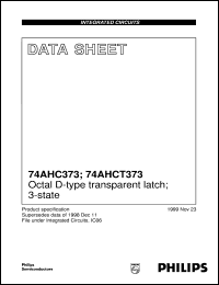 74AHC373PW datasheet: Octal D-type transparent latch; 3-state 74AHC373PW