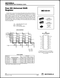 MC10141L datasheet: Four Bi universal shirt register MC10141L
