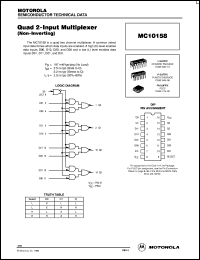 MC10158P datasheet: Quad 2-input multiplexer MC10158P
