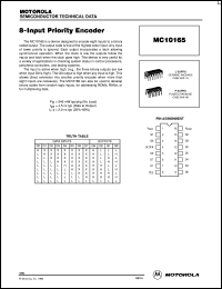 MC10165L datasheet: 8-input priority encoder MC10165L