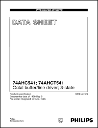 74AHCT541DB datasheet: Octal buffer/line driver; 3-state 74AHCT541DB