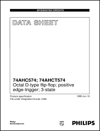 74AHC574 datasheet: Octal D-type flip-flop; positive edge-trigger; 3-state 74AHC574