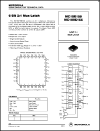 MC10E155FN datasheet: 6-bit 2:1 mux-latch MC10E155FN