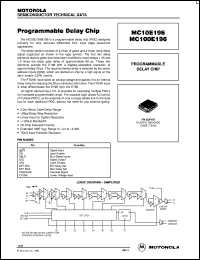 MC10E196FN datasheet: Programmable delay chip MC10E196FN