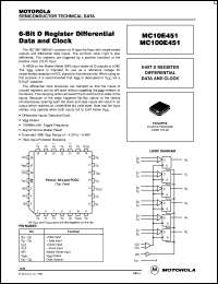 MC10E451FN datasheet: 6-bit D register differential data and clock MC10E451FN