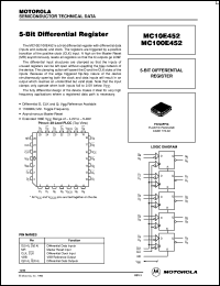 MC10E452FN datasheet: 5-bit differential register MC10E452FN