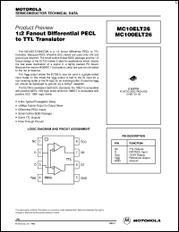 MC10ELT26D datasheet: 1:2 fanout differential PECL to TTL translator MC10ELT26D