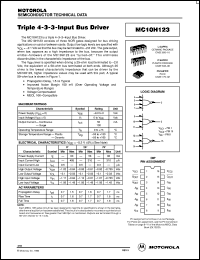 MC10H123L datasheet: Triple 4-3-3-input bus driver MC10H123L