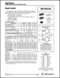 MC10H130P datasheet: Dual latch MC10H130P