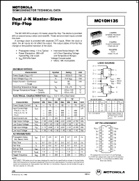 MC10H135L datasheet: Dual J-K master-slave flip-flop MC10H135L