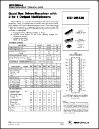 MC10H330FN datasheet: Quad bus driver/receiver with 2-to-1 output multiplexer MC10H330FN
