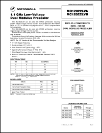 MC12022LVBP datasheet: 1.1 GHz low-voltage dual modulus prescaler MC12022LVBP