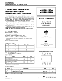 MC12022TSAP datasheet: 1.1 GHz low power dual modulus prescaler MC12022TSAP