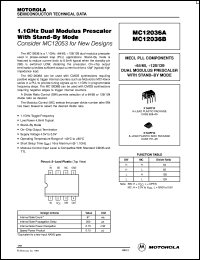 MC12036AD datasheet: 1.1 GHz dual modulus prescaler with stand-by mode MC12036AD