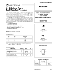 MC12058SD datasheet: 1.1 GHz super low power dual modulus prescaler MC12058SD