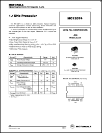 MC12074D datasheet: 1.1 GHz prescaler MC12074D