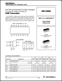 MC12090P datasheet: UHF prescaler MC12090P