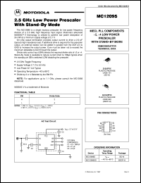 MC12095SD datasheet: 2.5 GHz low power prescaler with stand-by mode MC12095SD