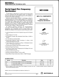 MC12206DT datasheet: Serial input PLL frequency synthesizer MC12206DT
