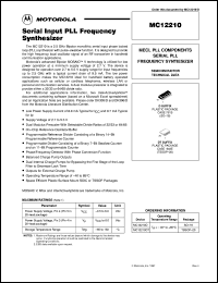 MC12210D datasheet: Serial input PLL frequency synthesizer MC12210D