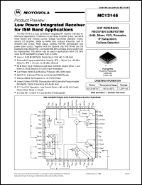 MC13145FTA datasheet: Low power integrated receiver for ISM band applications MC13145FTA