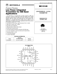 MC13146FTA datasheet: Low power integrated transmitter for ISM band applications MC13146FTA