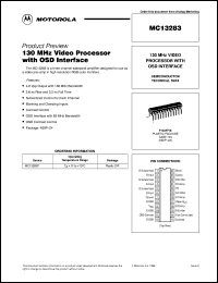 MC13283P datasheet: 130 MHz video processor with OSD interface MC13283P