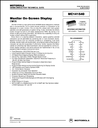MC141540P datasheet: Monitor on-screen display MC141540P