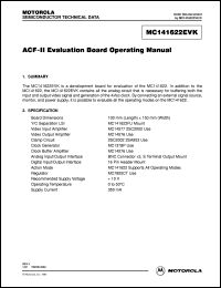 MC141622EVK datasheet: ACF-II evalution board operation manual MC141622EVK