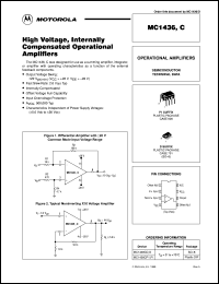 MC1436CP1 datasheet: High voltage,internally compensated operational amplifier MC1436CP1