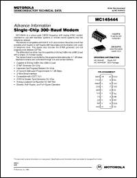 MC145444H datasheet: Single-chip 300-baud modem MC145444H