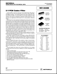 MC145480P datasheet: 5V PCM codec-filter MC145480P