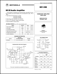 MC1490P datasheet: RF/IF/audio amplifier MC1490P