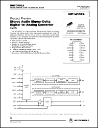 MC145074D datasheet: Stereo audio sigma-delta digital-to-analog converter MC145074D