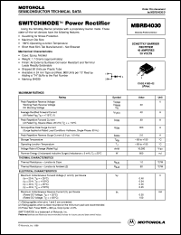 MBRB4030 datasheet: Switchmode power rectifier MBRB4030
