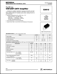 CA912 datasheet: VHF/UHF CATV amplifier CA912