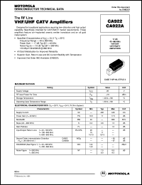 CA922 datasheet: VHF/UHF CATV amplifier CA922