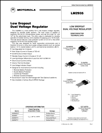 LM2935D2T datasheet: Low dropout dual voltage regulator LM2935D2T