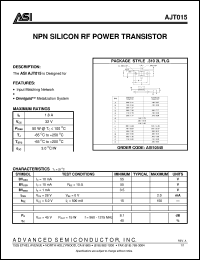 AJT015 datasheet: NPN silicon RF power transistor AJT015