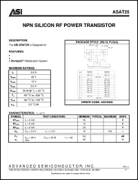 ASAT25 datasheet: NPN silicon RF power transistor ASAT25