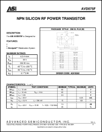 AVD075F datasheet: NPN silicon RF power transistor AVD075F